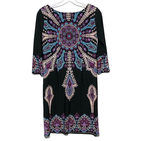 Forever Shift Dress Paisley Mandala Geometric Colorful Womens PS Petite Small - Picture 3 of 5